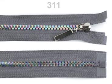 Regenbogen Reißverschluss Breite 5 mm Länge 40 cm Stahlgrau
